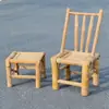Cadeira de Bambu Antiga com Encosto, Mesa de Bambu para Pátio Externo, Banquinho Pequeno de Bambu, Banco de Bambu, Adereços para Dança de Casamento Estilo Chinês