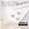 Joyería de Arte para Uñas de 26 Letras Aleación de Oro y Plata Diamante 3D para Arte de Uñas Accesorios de Decoración para Uñas DIY