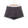 Moda Feminina Transfronteiriça Europeia e Americana Verão 2026 Versátil Listrado Fino Cintura Botão-Decorado Shorts Casuais para Mulheres B22603