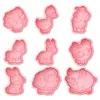Molde para Galletas Serie Animales de Granja Cerdo y Cordero Molde para Galletas Dibujos Animados 3D Galletas Impresas Simuladas DIY