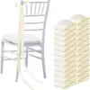 Respaldo de Silla de Cinta Serpentinas de Satén Decoración de Boda de Hotel Funda de Silla Lazos de Corbata Decoraciones de Pasillo