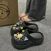 Zapatos Transpirables con Agujeros para Mujer Ropa Exterior 2024 Verano Eva Dung Sense Plataforma Sandalias de Playa Antiolor con Aumento de Altura Chanclas con Agujeros