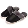 Pantuflas de algodón para el hogar de piel de oveja para otoño e invierno, hombres y mujeres, dormitorio, nueva superficie de cuero genuino, pantuflas cálidas de invierno, suela suave antideslizante