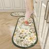Tapetes de Piso para Cozinha de Lama Diatomácea de Luxo Leve, Tapetes Absorventes de Óleo e Resistentes a Manchas, Conjunto de Tapetes Longos Resistentes a Manchas e Fáceis de Limpar para Cozinha e Tapetes de Piso