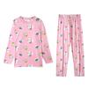 Le Meng Zi lemozic Pijama Lindo de Conejo para Mujer Traje de Manga Corta con Cuello Redondo Pijama de Seda de Leche de Dibujos Animados Juego de Dos Piezas