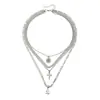 Joyería Transfronteriza Europea y Americana Serie Chica Oscura Collar Cónico de Cruz Gota de Agua Estilo Ins Femenino Collar Ojo del Diablo