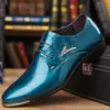 Zapatos de Cuero para Hombre Transfronterizos, Charol Brillante con Grabado de Fisuras, Marca de Moda, Sensación de Alta Gama, Business Casual, Zapatos de Cuero para Boda