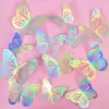 Estilo Ins Mariposa Mágica 3D Decoración para Pastel Piezas de Plástico PVC Mariposa Paquete de 12 Suministros de Decoración para Diseño de Fiestas