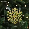 Decoraciones de Navidad, adornos dorados para árbol de Navidad, copos de nieve creativos, zapatos de cristal, colgantes de renos, accesorios galvanizados, colgantes