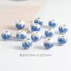 Acessórios de joias faça você mesmo contas de cerâmica com furo grande Jingdezhen apliques contas de porcelana 10mm contas soltas florais azuis e brancas materiais artesanais