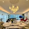 Lámpara de Araña de Cristal Nube de Lujo Ligero Italiano Estilo Crema Francés Lámparas de Sala de Estar Simples Modernas Atmosféricas Lámparas de Comedor para Villa