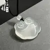 Collar de Pareja Colgante de Cerradura Ruyi de Calcedonia Blanca Natural Ágata Cerradura de Seguridad Colgante de Jade para Hombres Mujeres Niños para Garantizar la Seguridad