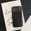 Adecuado para Funda de Teléfono iPhone 17 Pro Max, Cuero Liso Patrón Lichi Soporte con Ranura para Tarjetas, Cubierta Anti-Caída Apple 16 Transfronteriza 15