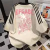 Camiseta de Manga Corta con Cuello Redondo, Longitud Media, Tres Rayas, Estilo Japonés, 100% Algodón Puro para Hombres y Mujeres, Verano, Nicho, Corte Holgado, Top Adelgazante