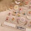 Tensor Retro Encaje Bunny Pegatinas para Uñas Ts-4044 Versátil Relieve Serie Animales de Dibujos Animados Pegatinas para Uñas