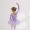 Roupas de Dança Infantil Verão Manga Curta Preto Algodão Roupa de Treino para Menina Saia de Ballet Infantil Peça Única Teste Novo