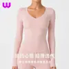 Top de Yoga Feminino Decote V Manga Longa Secagem Rápida Alta Elasticidade Justo Roupas Fitness Corrida Treinamento Emagrecimento Esportivo Manga Longa