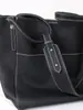 Bolsa Cesto de Couro Bovino de Primeira Camada Estilo Novo com Toque de Luxo, Grande Capacidade, Bolsa de Ombro Único, Bolsa Texturizada para o Dia a Dia