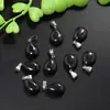 Colgante Plano Forma de Gota de Agua 13*18 Cristal Natural de Aventurina Accesorios Forma de Semilla de Melón DIY Accesorios para Joyería Collar Forma de Pera
