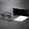 Gafas de sol de nuevo estilo 2025 para niños, para conducir con cara grande, aspecto adelgazante al conducir, anti-UV, gafas de sol de medio marco de alta gama con montura cuadrada