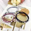 Accesorios Coreanos para el Cabello Hebilla de Uña de Perla Cuerda para el Cabello Banda Elástica Negra Coreana de Alta Elasticidad Anillo para el Cabello Cuerda 2 en 1