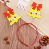 Gorro Rojo de Santa Claus Navideño Sombrero de Fieltro Diadema Kit de Materiales Hecho a Mano para Niños Decoraciones de Jardín de Infancia DIY