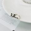 Anillo de plata antigua chapado en cobre estilo coreano con extremo abierto desgastado vintage, anillo para todo tipo de cabello.
