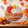Letrero de Calabaza de Madera de Otoño Transfronterizo Letrero de Puerta Decoración Artesanía de Madera Adorno Colgante de Otoño Decoración de Pared S