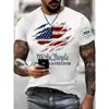2026 Nova Camiseta Masculina Transfronteiriça Amazon Verão Estampa Digital Top Casual Masculino Direto do Fabricante