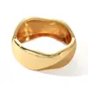 Pulsera popular transfronteriza europea y americana, pulsera metálica brillante con patrón de onda irregular minimalista INS, joyería para mujer