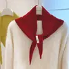Bufanda de Lana Tejida de Color Puro Atmosférico para Mujer en Otoño e Invierno Estilo Coreano Cálida y de Alta Gama Bufanda Triangular Bufanda