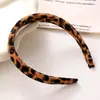 Diadema Estilo Liu Yifei de Ala Ancha Hong Kong Retro Estampado de Leopardo, Moderna y Elegante, Diadema de Corona Alta para Controlar el Cabello Suelto