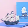 Tarjeta de felicitación tridimensional hecha a mano para viajes de jubilación universal creativa, Tarjeta de regalo de vacaciones de verano en la playa, Regalo universal de cumpleaños