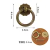 Anillo Redondo Estilo Antiguo Chino Mango Pequeño Reproducción Anticuada Tirador de Anillo de Cobre de Agujero Único para Puerta de Gabinete Cajón Gabinete