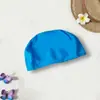 Venta Directa de Fábrica Gorro de Natación de Tela de Poliéster Alta Elasticidad Adulto Color Sólido Empaque Independiente No Aprieta la Cabeza y Es Transpirable