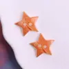 Botones de Estrella de Cinco Puntas Impresos en Acrílico con Textura de Madera para Ropa Infantil DIY Colgante para Cadena de Teléfono Móvil Accesorios de Flor para Zapatos
