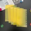 A6 Amarelo PP Bolsa de Folhas Soltas Caderno de Abertura Esquerda Livro Criativo de Folhas Soltas Bolsa de Folhas Soltas para Planejamento de Orçamento em Dinheiro