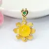 Pingente de Cabana de Ágata Verde Imperial Natural Guan Yu Colar Calcedônia Amarela Estilo Étnico Atacado Dropshipping S3110605