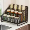 Estante de almacenamiento multicapa para encimera de cocina con portapalillos, organizador multifuncional para condimentos, portacuchillos y organizador para aceite, sal, salsa y vinagre