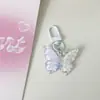 Llavero de Mariposa de Color Transparente de Primavera Colgante de Gelatina Floral Transparente Bolso de Pericardio de Niña Colgante Regalo para Mejor Amigo de Pareja