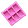 Molde de silicona cuadrado largo de 6 cavidades engrosado, molde para piedra de expansión de pastel, molde para jabón, modelo de jabón hecho a mano, molde para virutas de cera de aromaterapia