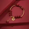 Pulsera con colgante de la suerte de imitación de cinabrio, estilo nuevo 2023, pulsera elegante de alta gama para el año de nacimiento de la novia