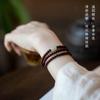 Pulseira de contas finas de sândalo vermelho de folha pequena 4m simples jade Hetian antigo pequeno fresco fada pulseira de sândalo mulheres literárias