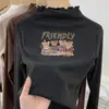 Camiseta térmica de forro polar para niña, cuello semi-alto, Otoño Invierno, Ropa interior cálida para niños, Top elegante para niña con cuello con volantes