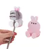 Gancho de Almacenamiento Lindo para Enchufe sin Taladro para Uso Doméstico, Sujetador Fuerte Adhesivo sin Rastro para Cables y Enchufes de Pared de Cocina