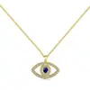 Colar Clássico Olho do Diabo em Prata Esterlina S925 para Mulheres com Olhos Azuis Incrustados de Diamante, Corrente para Clavícula, Vendedor Quente na Amazon Aliexpress