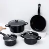 Venda direta da fábrica conjunto de panelas de leite, panelas de sopa, chapas de fritura, antiaderentes, panelas de presente
