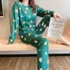 Pijama Navideño para Mujer Pantalones de Manga Larga Otoño Nueva Moda Pijama Navideño para Mujer Conjunto de Ropa para el Hogar
