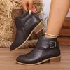 Sapatos femininos transfronteiriços tamanho grande outono e inverno novos botas de couro, sapatos casuais de couro femininos estilo britânico da moda, botas curtas Chelsea da moda