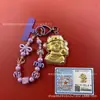 Llavero de tela con logo de empresa personalizado Cadena para teléfono móvil Angela Lámina de oro puro Oro 999 Regalo de aniversario